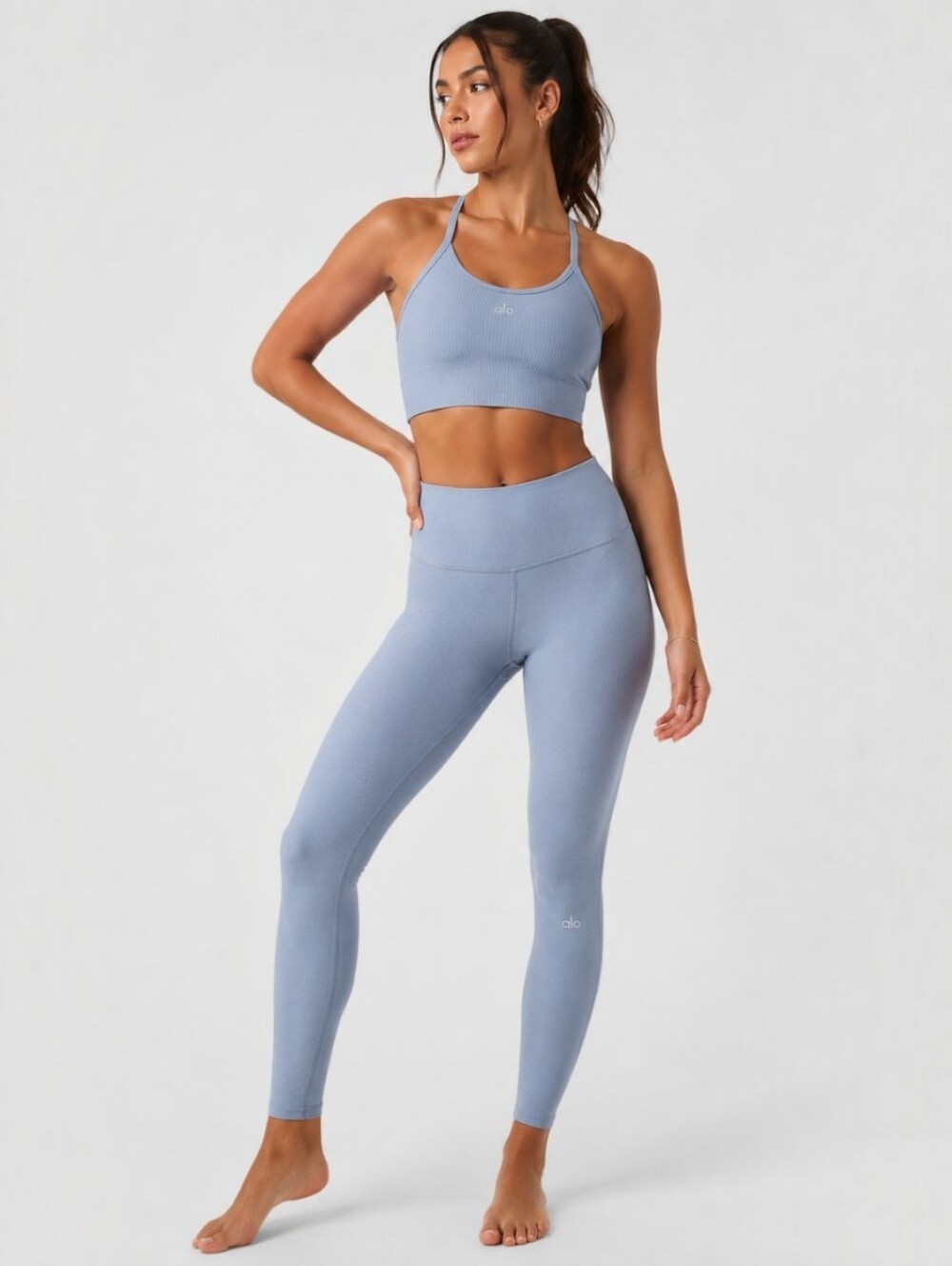 Alo Yoga Matching Set High Waist Leggings & Sports Bra Size Small